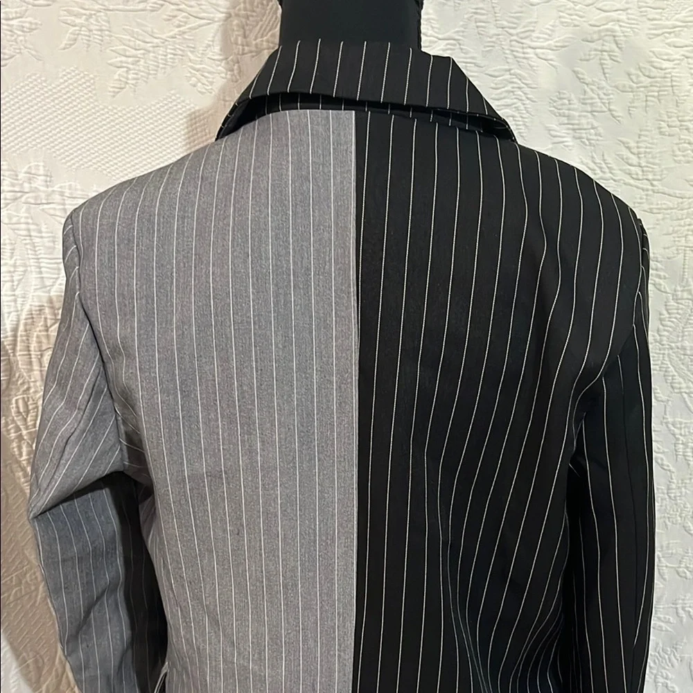 Black and Gray Pinstripe Blazer,‎ size medium